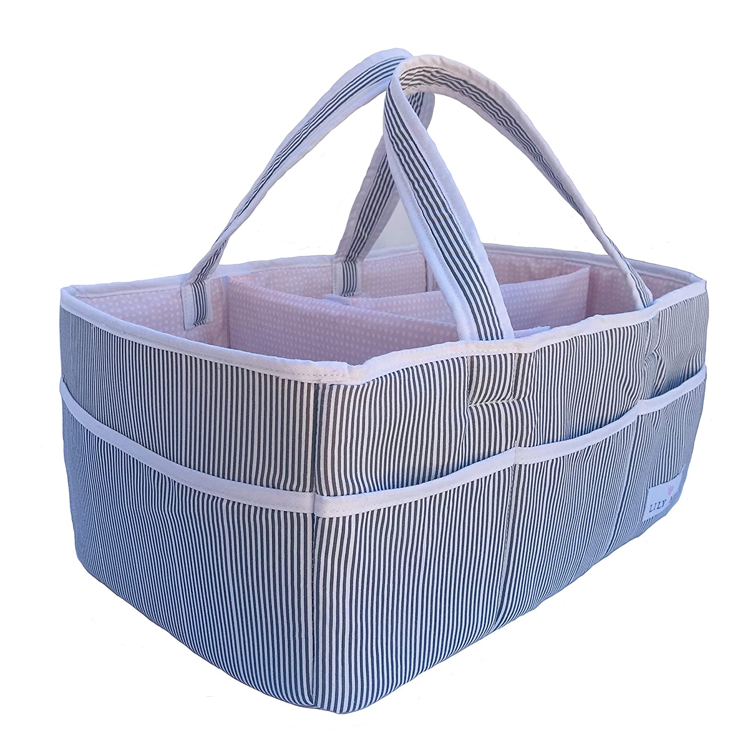 230816024745601_1 Lily Miles Baby Diaper Caddy - Large Organizer Tote Bag for Infant Boy or Girl - Baby Shower Basket - Nursery Must Haves - Registry Favorites - Collapsible Newborn Caddie Car Travel - Image 1